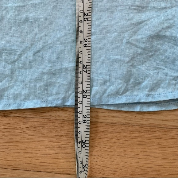 J Jill Pure Jill Linen Popover Top Light Blue Sea Lightweight Size Large Tall - Picture 13 of 13